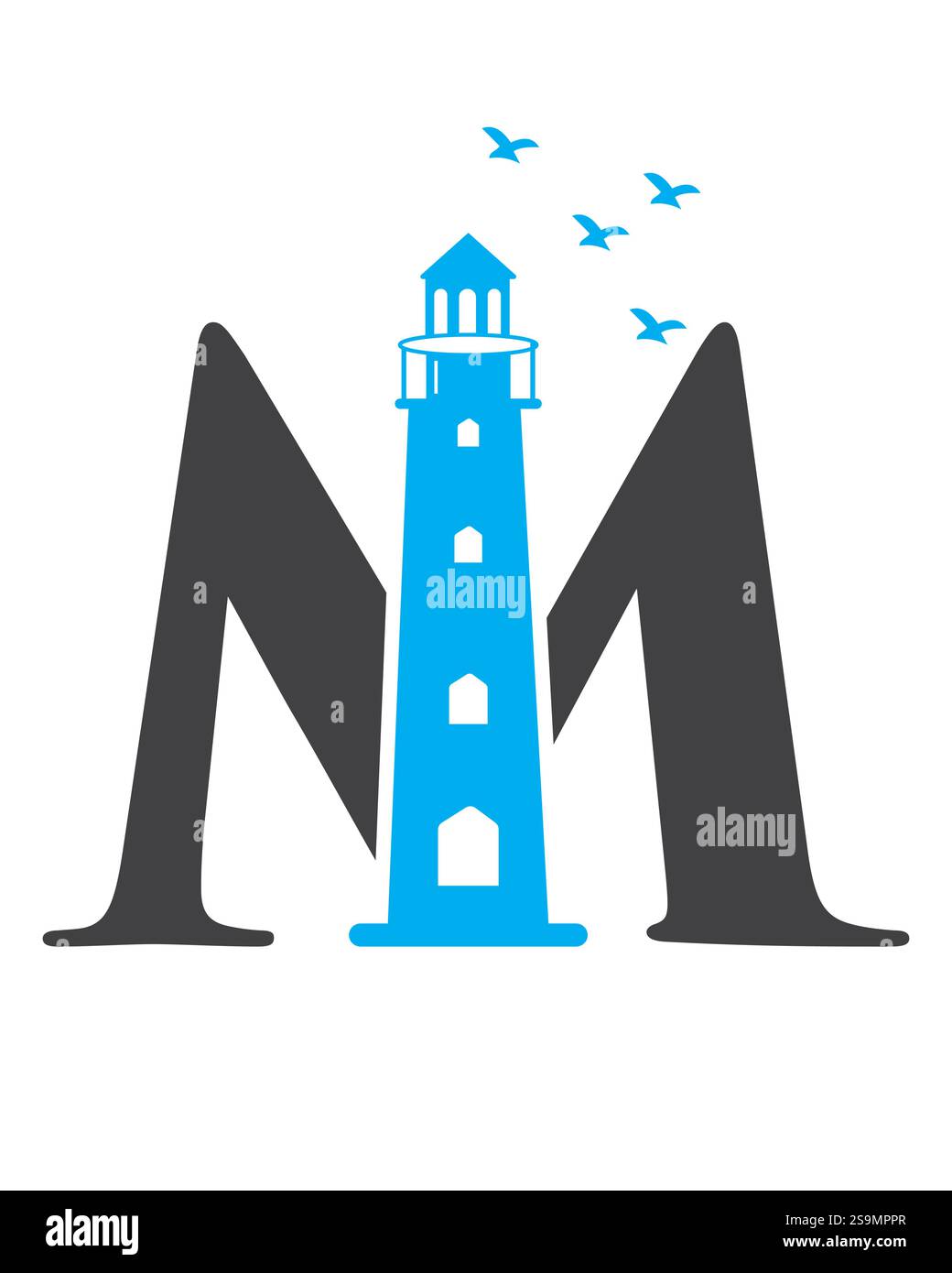 Lettera iniziale M modello vettoriale Design logo Casa luce Illustrazione Vettoriale