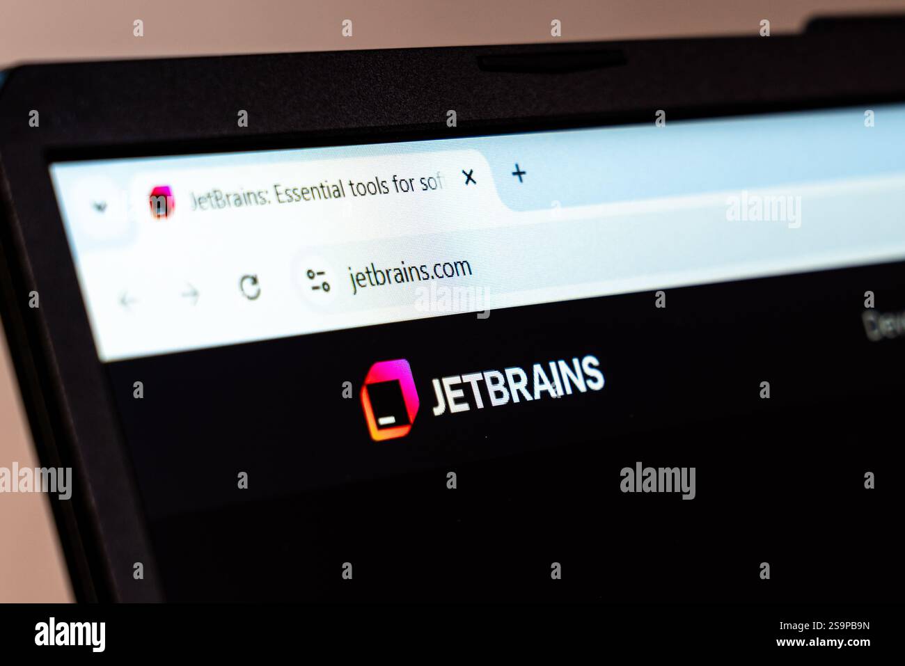 New York, USA - 20 gennaio 2025: Sito Web JetBrains che offre strumenti e soluzioni di sviluppo software visualizzati su schermo Foto Stock