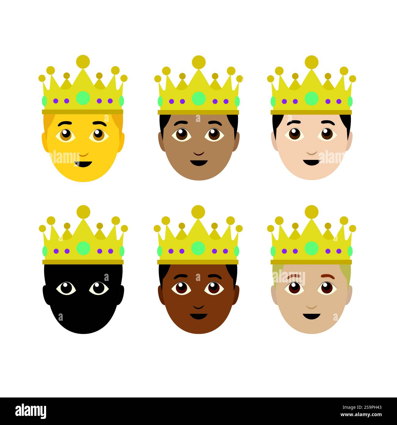 immagine vettoriale dell'icona del simbolo emoji della corona del re principe Illustrazione Vettoriale