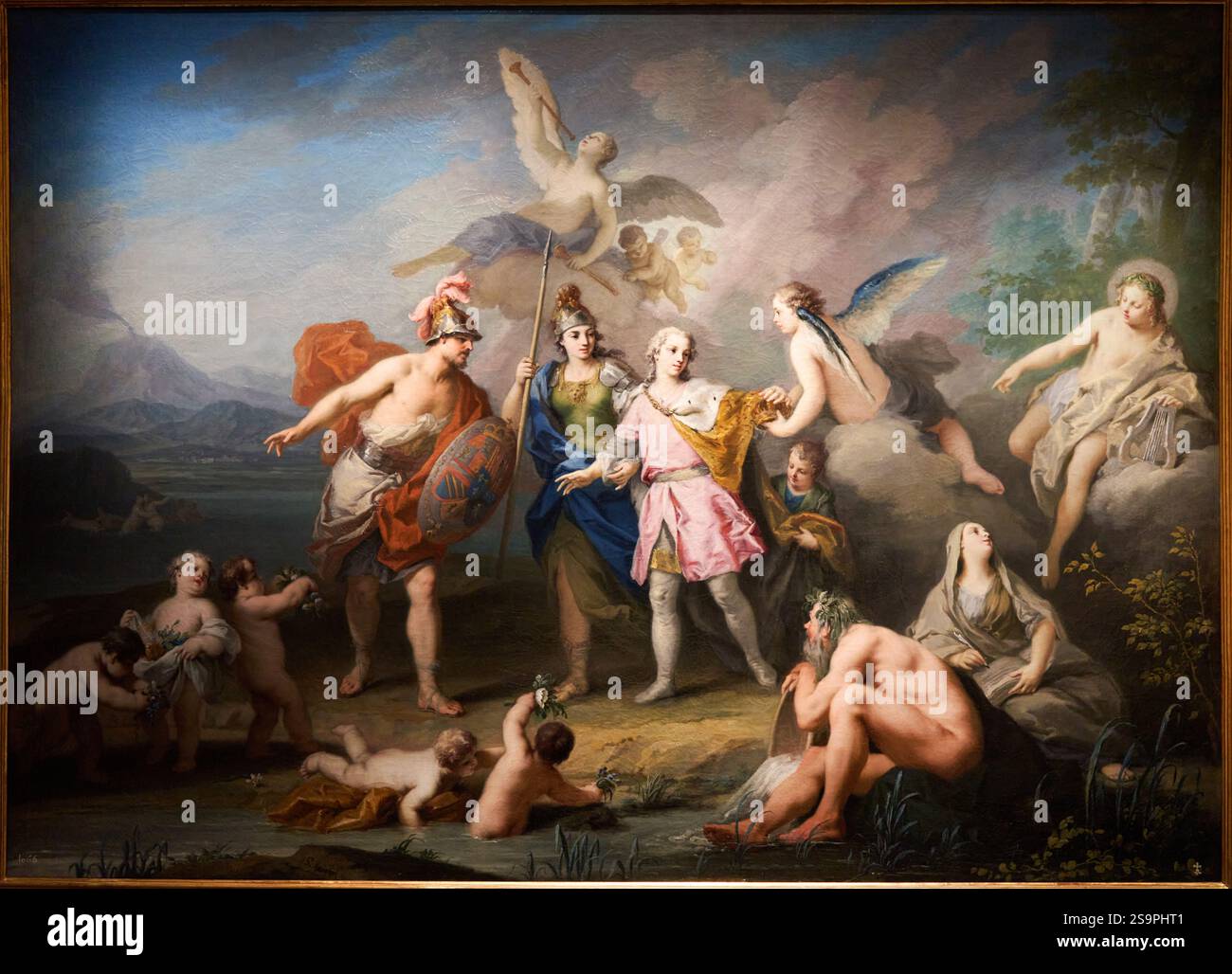 JACOPO AMIGONI (CIRCA 1682-1752), Carlo di Borbone in partenza per l'Italia, circa 1733, olio su tela, Royal Collections Gallery, Galería de las Coleccion Foto Stock