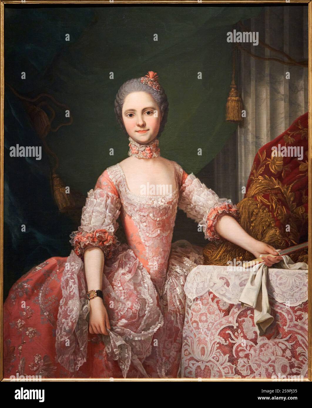 GIUSEPPE BALDRIGHI (1722-1803), Maria Luisa di Parma, circa 1765, olio su tela, Galleria delle collezioni reali, Galería de las Colecciones Reales, Patrimo Foto Stock