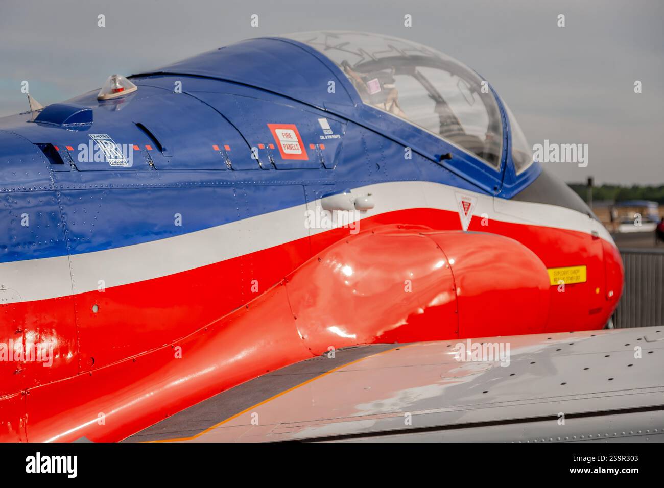 BAC Jet Provost T.5 "XW325", Farnborough International Airshow, Hampshire, Inghilterra, Regno Unito Foto Stock