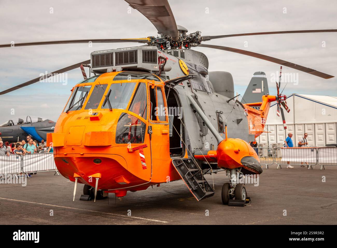 Westland Sea King "XV666", Farnborough International Airshow, Hampshire, Inghilterra, Regno Unito Foto Stock