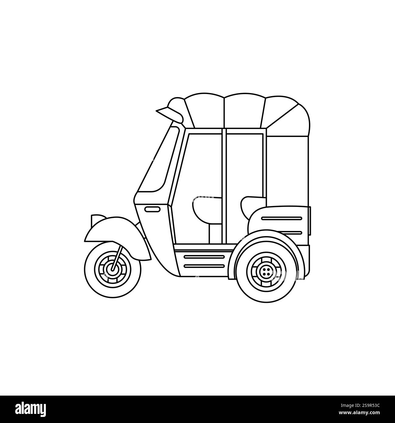 Illustrazione vettoriale emoji del carrello tuk tuk tuk automatico Illustrazione Vettoriale