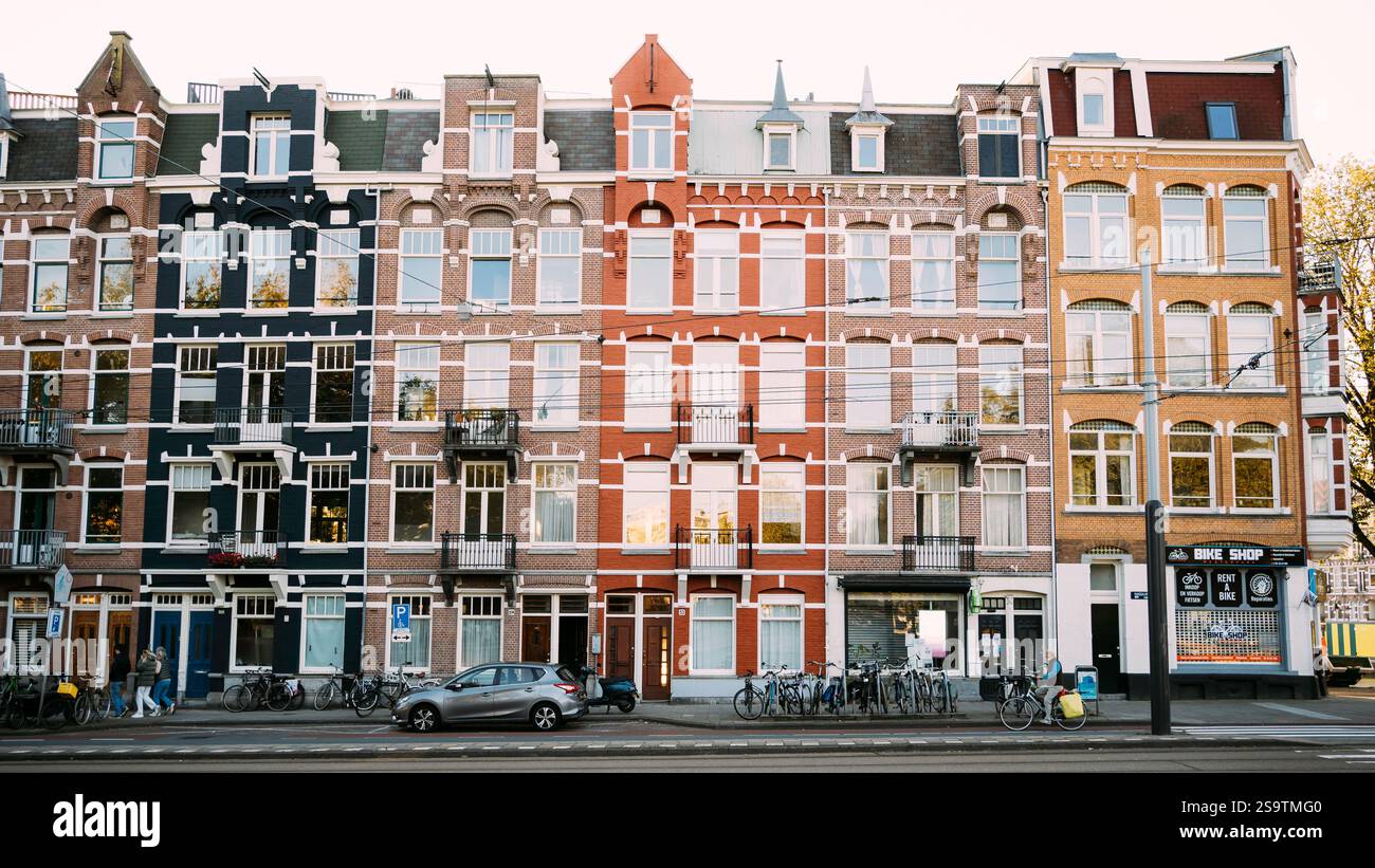 Belle e colorate case di Amsterdam. Foto Stock