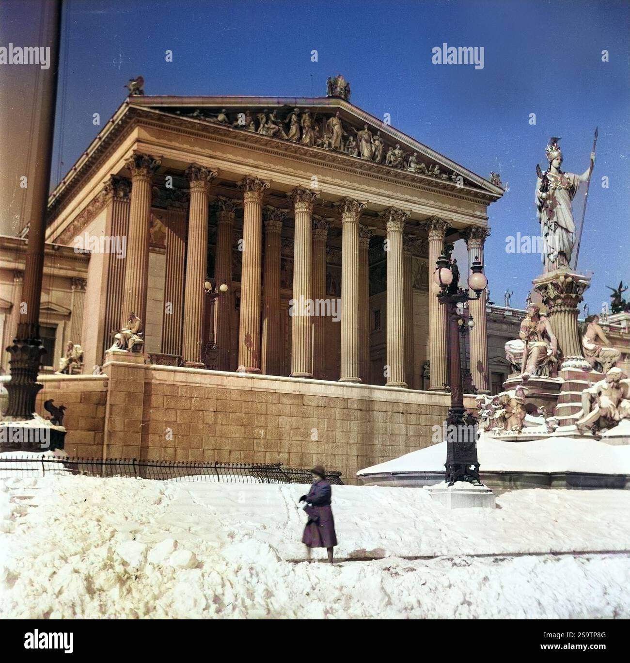 Parlamento austriaco edificio, Vienna, Austria, in Europa nel 1956 Foto Stock