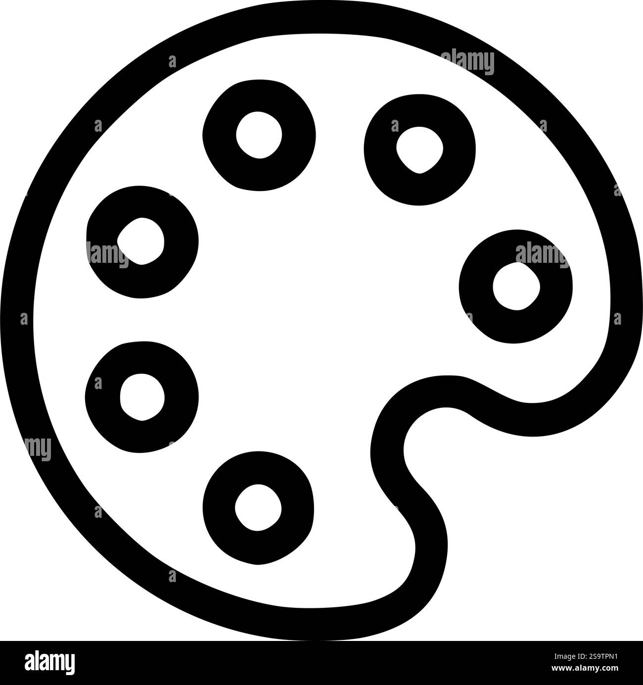 Profilo della tavolozza di vernice, icona, vettore, silhouette e tavolozza di vernice semplice per progetti di design versatili Illustrazione Vettoriale