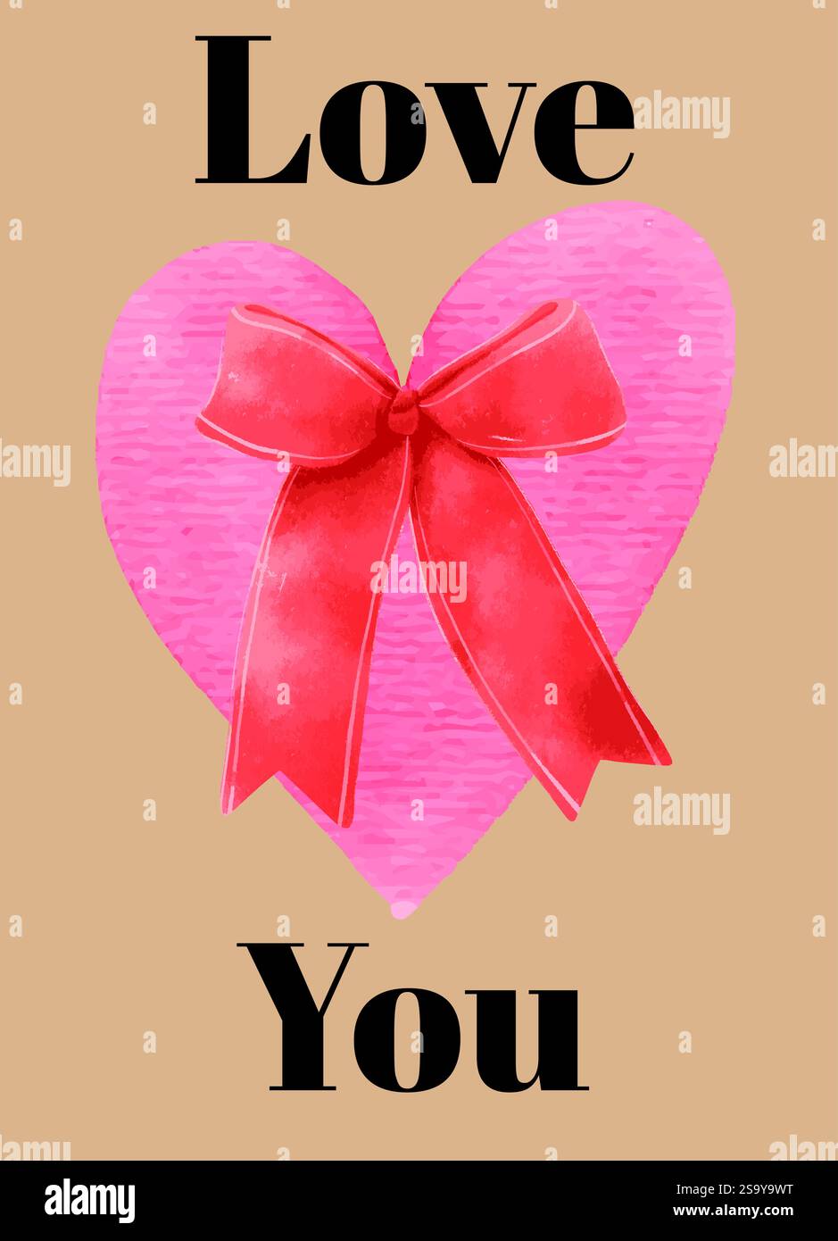 Carta vettoriale per san valentino con motivo a forma di cuore e arco, set di carte Creative Concept of Happy Valentines Day. Moderna arte astratta Illustrazione Vettoriale