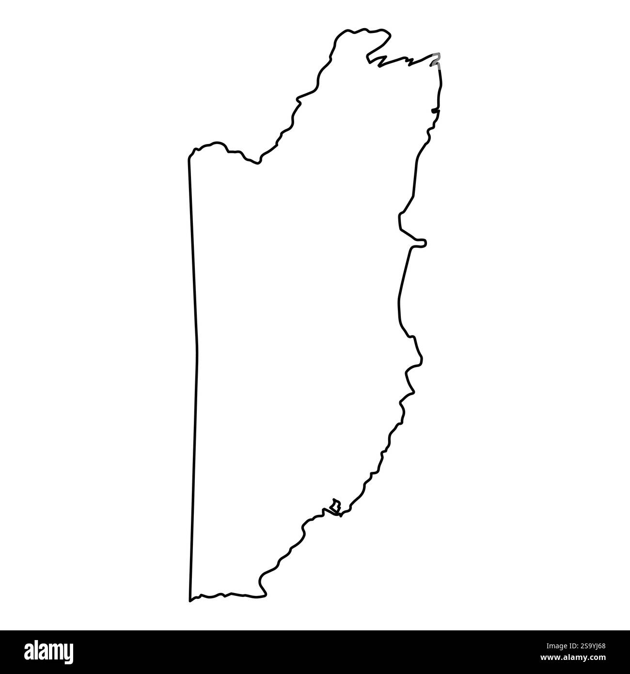 Mappa di contorno del Belize sagoma di confine, geografia America centrale Illustrazione Vettoriale