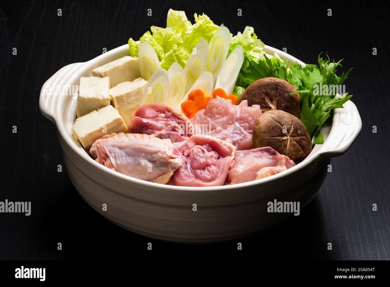 Ingredienti per Mizutaki ( pentola calda giapponese ) Foto Stock