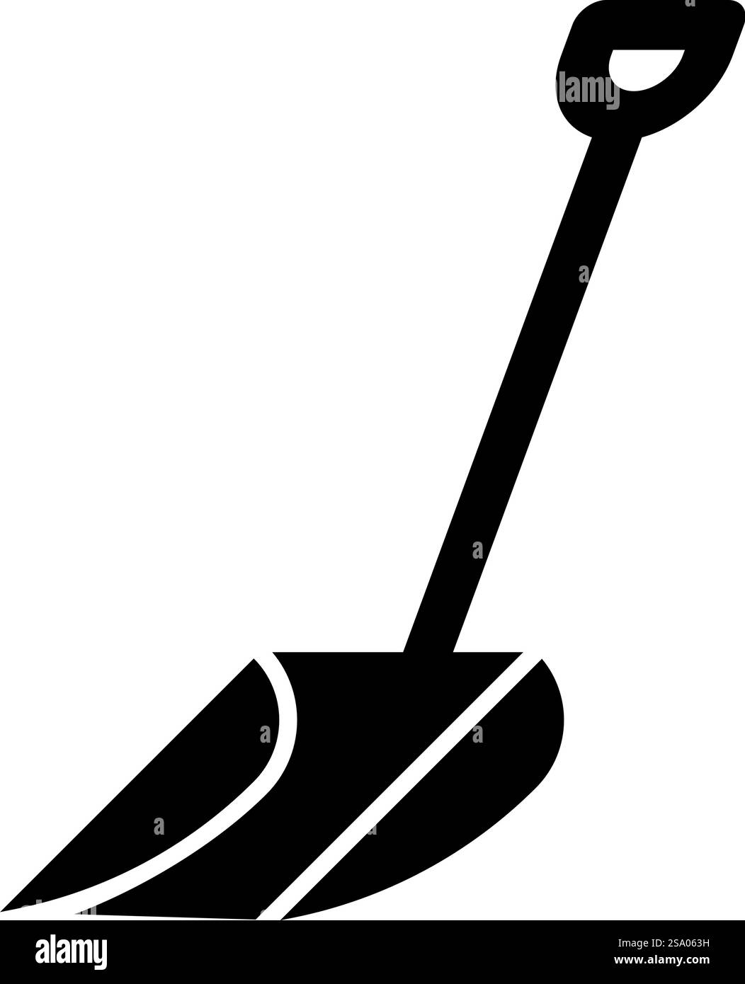 Icona di sgombero della pala da neve invernale immagine vettoriale di colore nero stile piatto semplice. Icona di pulizia della pala da neve invernale, immagine vettoriale di colore nero, stile piatto Illustrazione Vettoriale