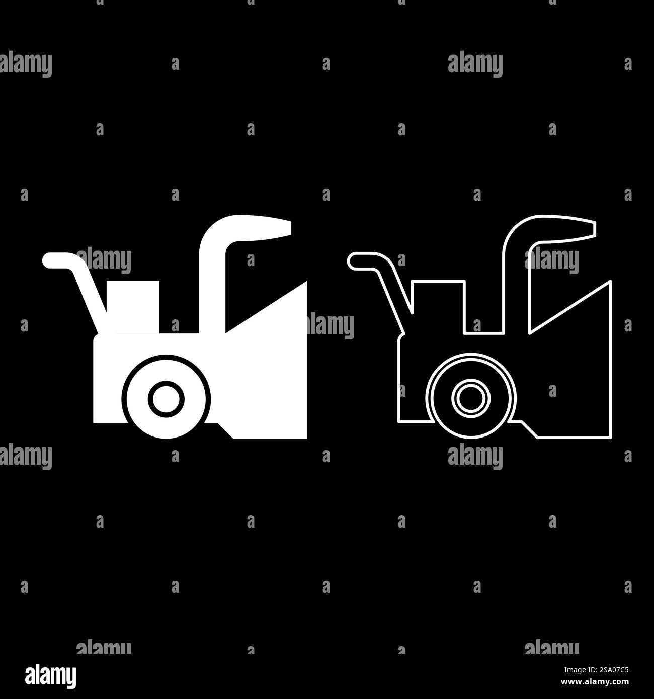 Spazzaneve macchina per la pulizia della neve spazzaneve aratro per camion pulizia del veicolo stagioni attrezzate trasporto attrezzatura per la manutenzione dell'autostrada invernale impostazione pulita icona vettoriale di colore bianco immagine semplice contorno pieno linea di contorno sottile stile piatto. Spazzaneve macchina per la pulizia della neve spazzaneve aratro per camion pulizia del veicolo stagioni attrezzate trasporto attrezzatura per la manutenzione dell'autostrada invernale impostazione pulita icona vettoriale colore bianco immagine contorno riempimento solido linea di contorno sottile stile piatto Illustrazione Vettoriale