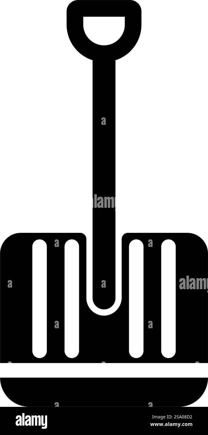 Icona della pala invernale, immagine vettoriale di colore nero, stile piatto semplice. Icona della pala invernale, immagine vettoriale di colore nero, stile piatto Illustrazione Vettoriale