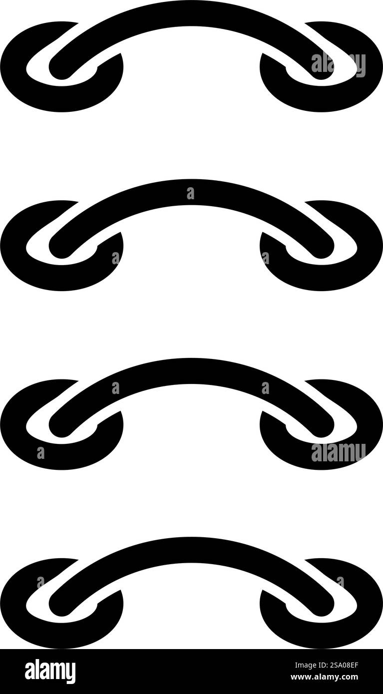 Cuciture incrociate cuciture forature-cuciture delle filettature inserimento rampe da cucito collegano il tessuto cuciture chirurgiche cuciture ruvide icona sutura toppa colore nero immagine vettoriale stile piatto semplice. Cucitura incrociata cucitura forata-cucitura steli delle filettature inserimento rampe da cucito collegano il tessuto cuciture chirurgiche cucitura ruvida icona di sutura colore nero immagine vettoriale stile piatto Illustrazione Vettoriale