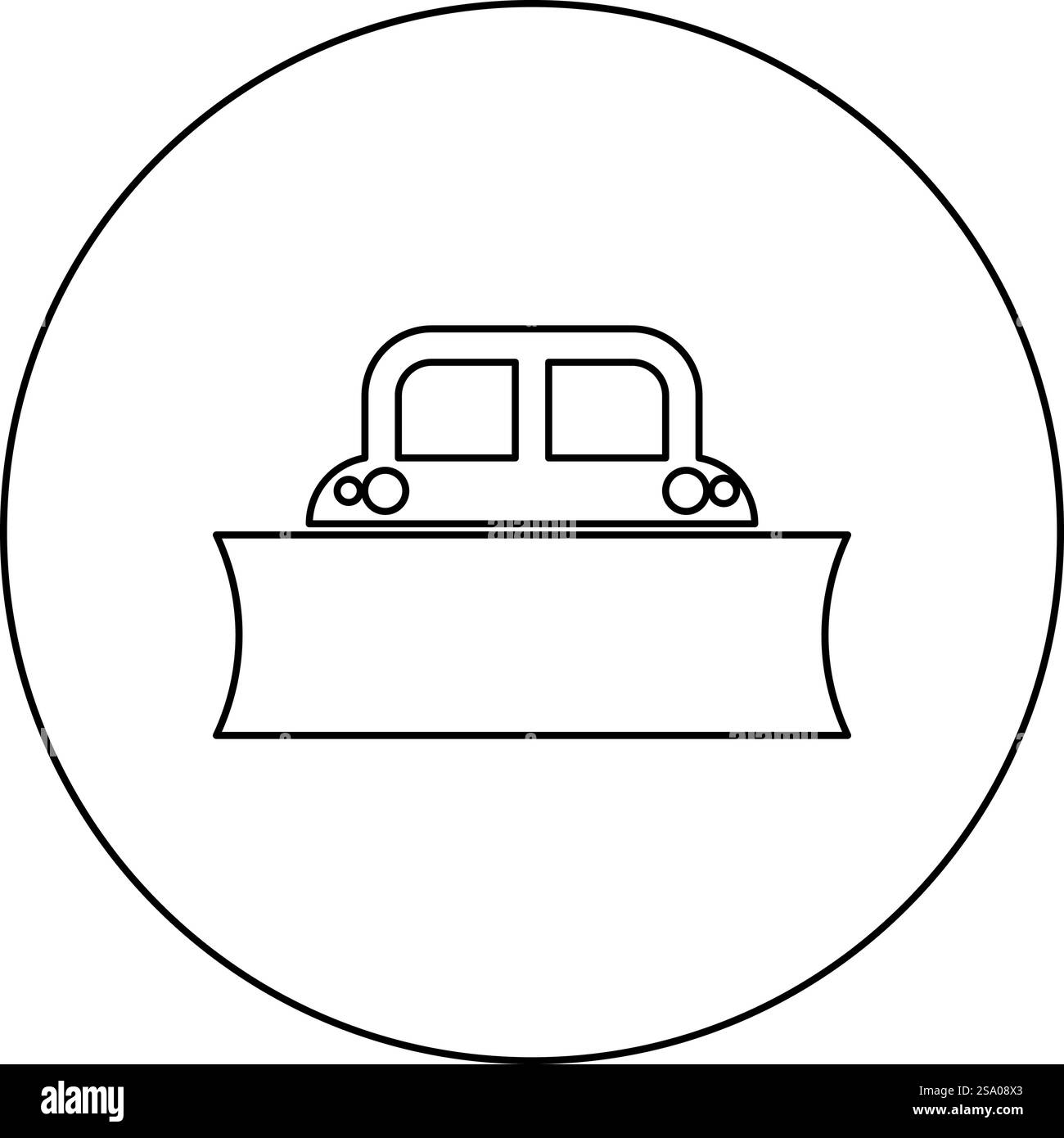 Spazzaneve macchina per la pulizia della neve spazzaneve spazzaneve aratro per camion pulizia veicolo equipaggiato stagioni trasporto attrezzatura per la manutenzione della strada invernale icona pulita in cerchio colore nero illustrazione vettoriale contorno immagine linea di contorno sottile stile semplice. Spazzaneve macchina per la pulizia della neve spazzaneve aratro per camion pulizia del veicolo stagioni attrezzate trasporto attrezzatura per la manutenzione della strada stradale invernale icona pulita in cerchio colore nero illustrazione vettoriale contorno immagine linea di contorno stile sottile Illustrazione Vettoriale