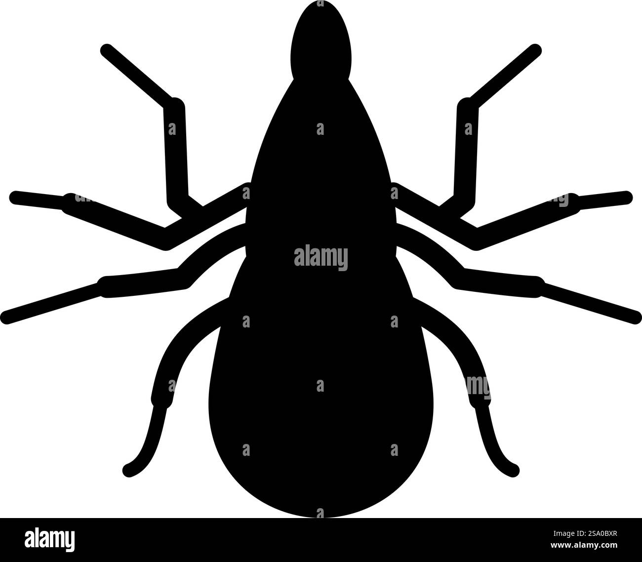 Segno di spunta icona acaro colore nero immagine vettoriale stile piatto semplice. Spuntare l'icona dell'acaro, colore nero, immagine vettoriale, stile piatto Illustrazione Vettoriale