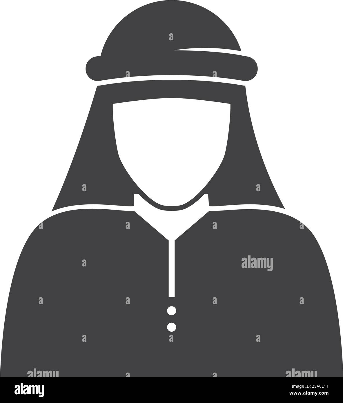 Uomo musulmano veste icona design piatto Illustrazione Vettoriale