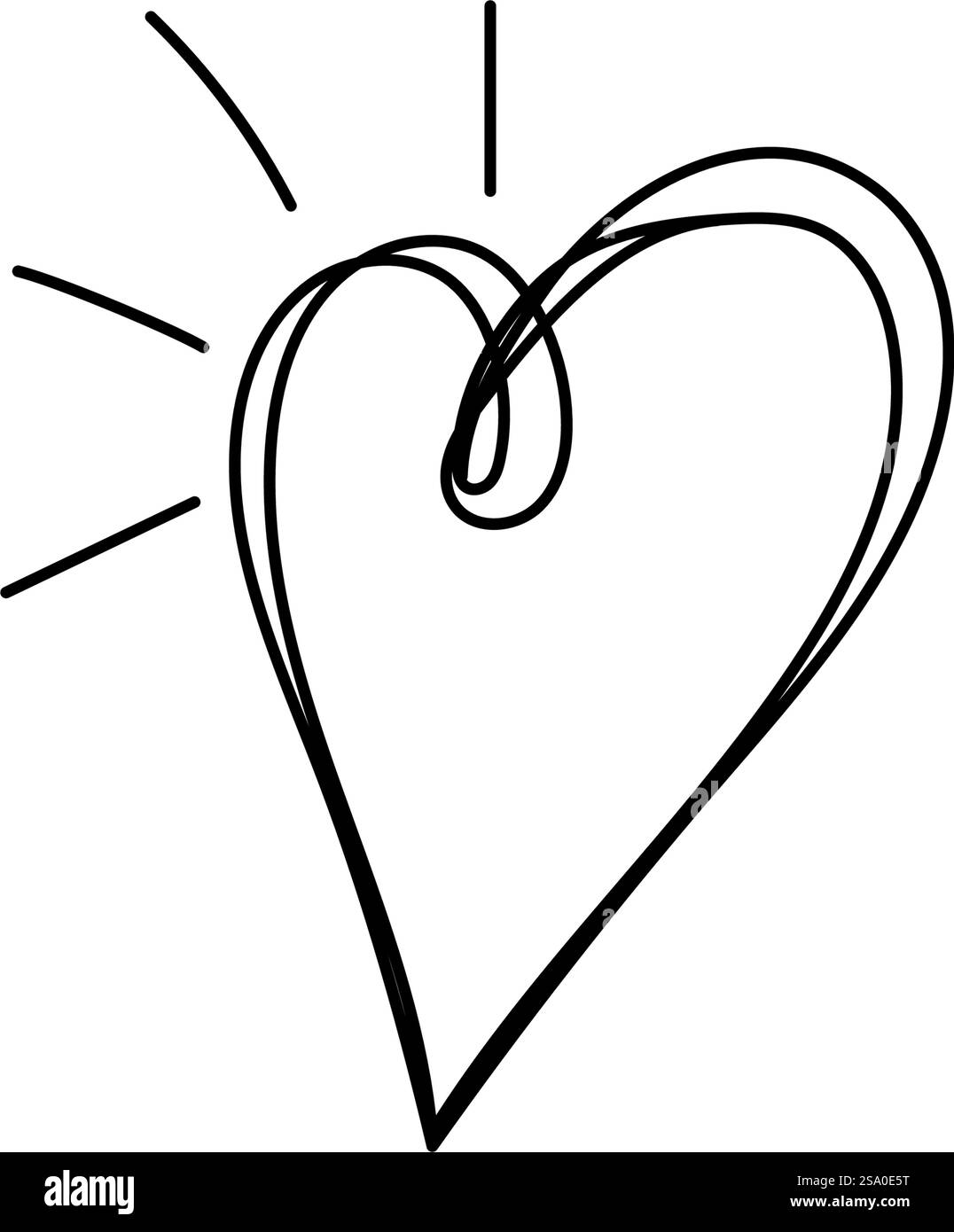 Adorate Scrible line art disegno a mano vettoriale Illustrazione Vettoriale