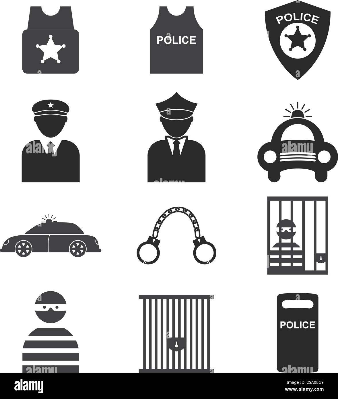 Icona della polizia vettore di design piatto Illustrazione Vettoriale