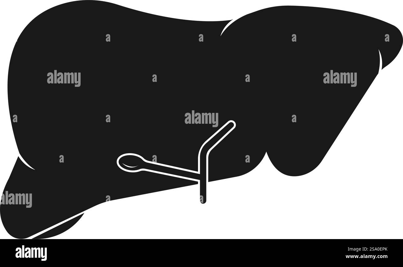 Disegno piatto con icona fegato eps 10 Illustrazione Vettoriale