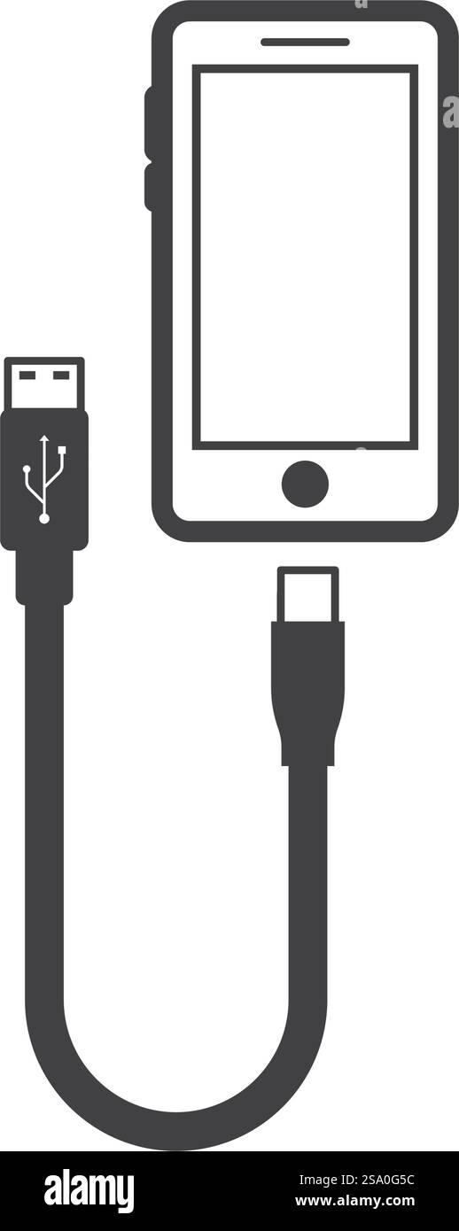 Modello vettoriale icona trasferimento dati USB Illustrazione Vettoriale