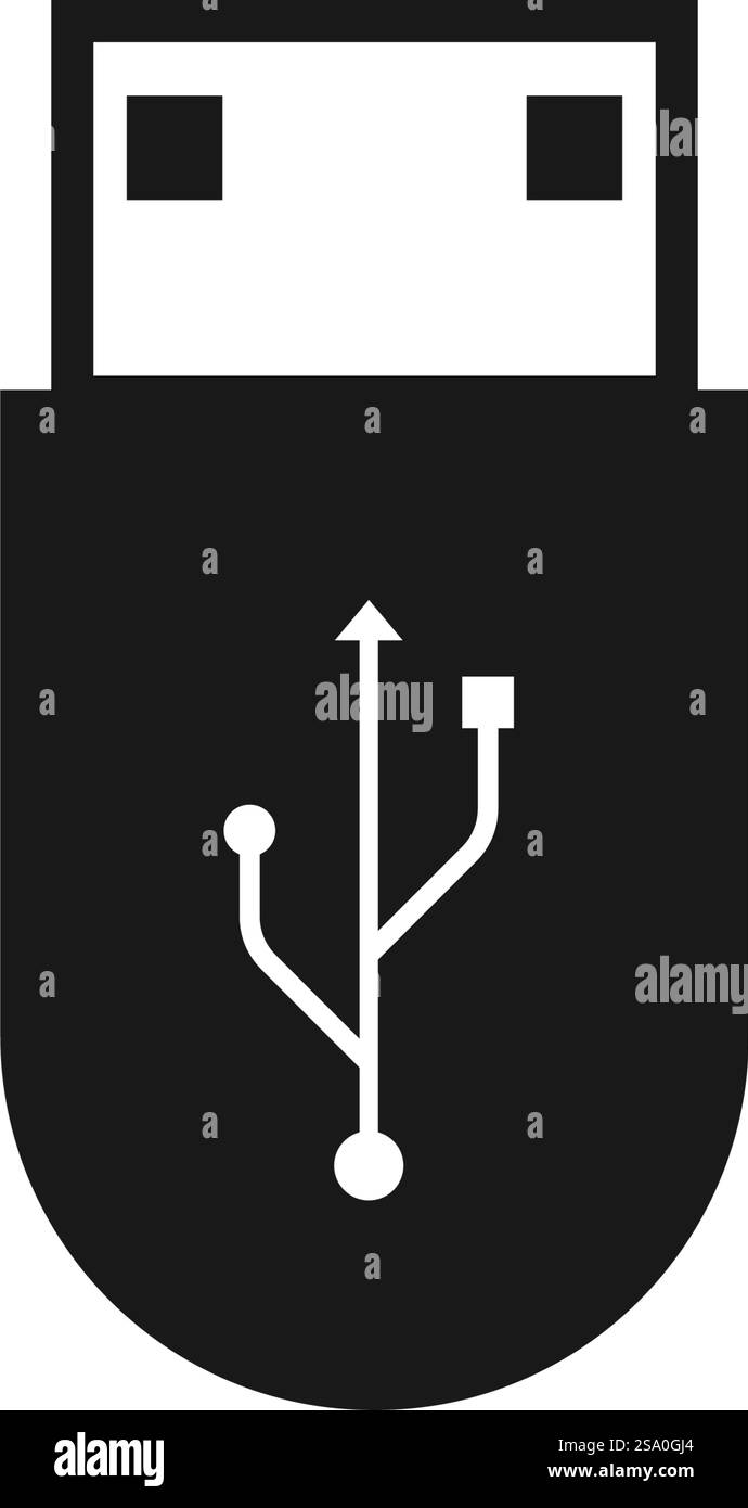 Modello vettoriale icona trasferimento dati USB Illustrazione Vettoriale