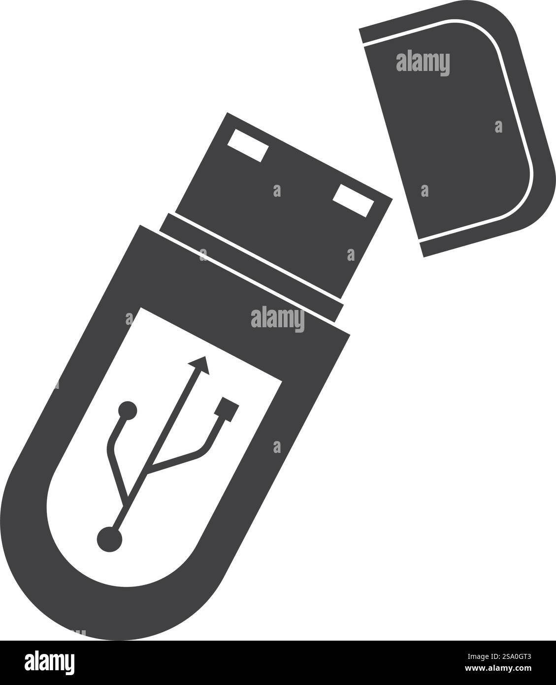 Modello vettoriale icona trasferimento dati USB Illustrazione Vettoriale