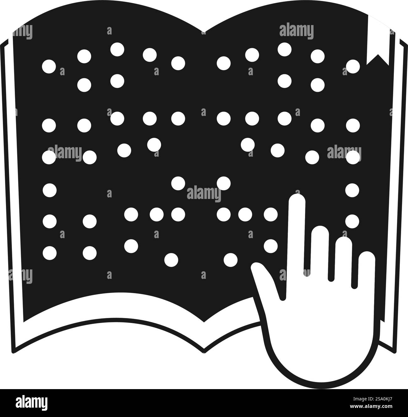 Icona del libro Braille con design piatto Illustrazione Vettoriale