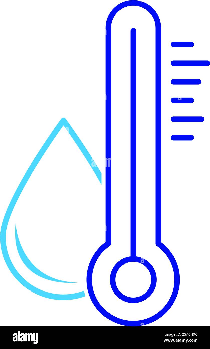 Icona della temperatura dell'acqua con design piatto Illustrazione Vettoriale