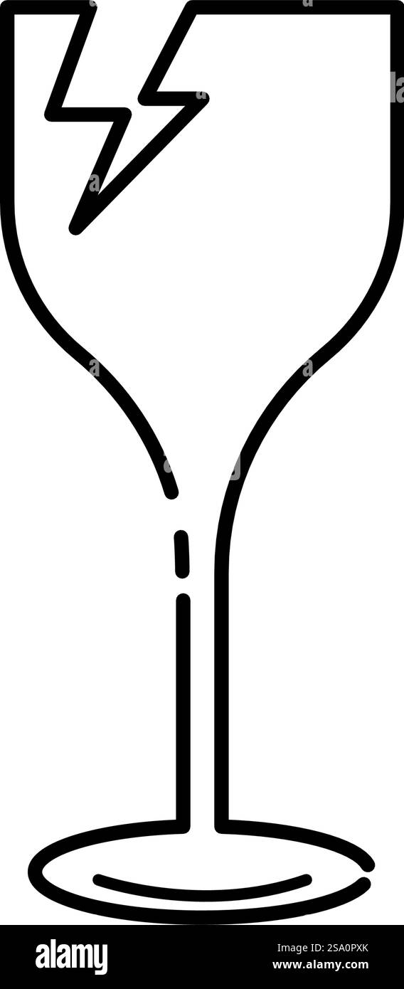 Icona fragile con design piatto Illustrazione Vettoriale