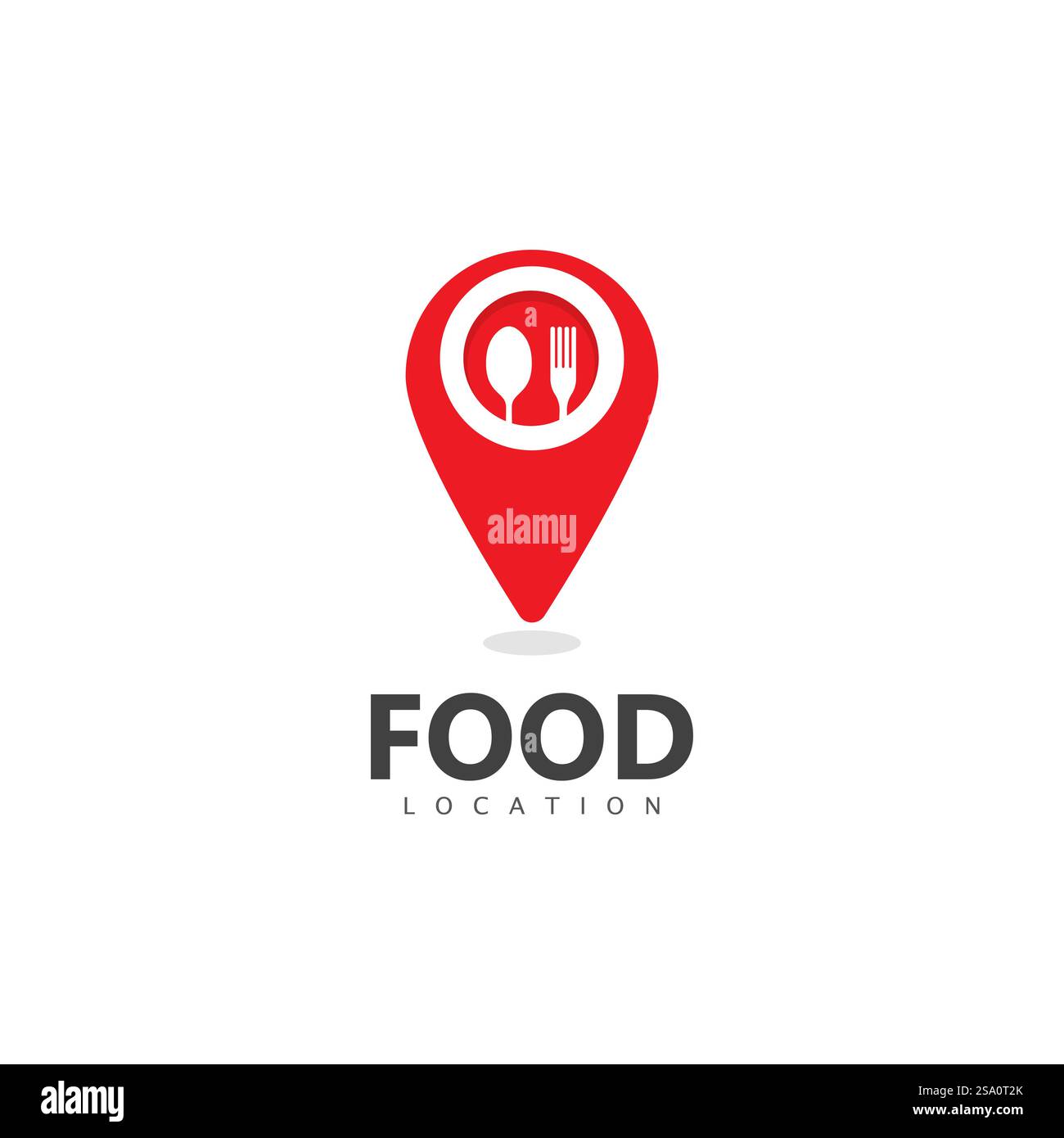 Modello di progettazione del logo Food Location Illustrazione Vettoriale