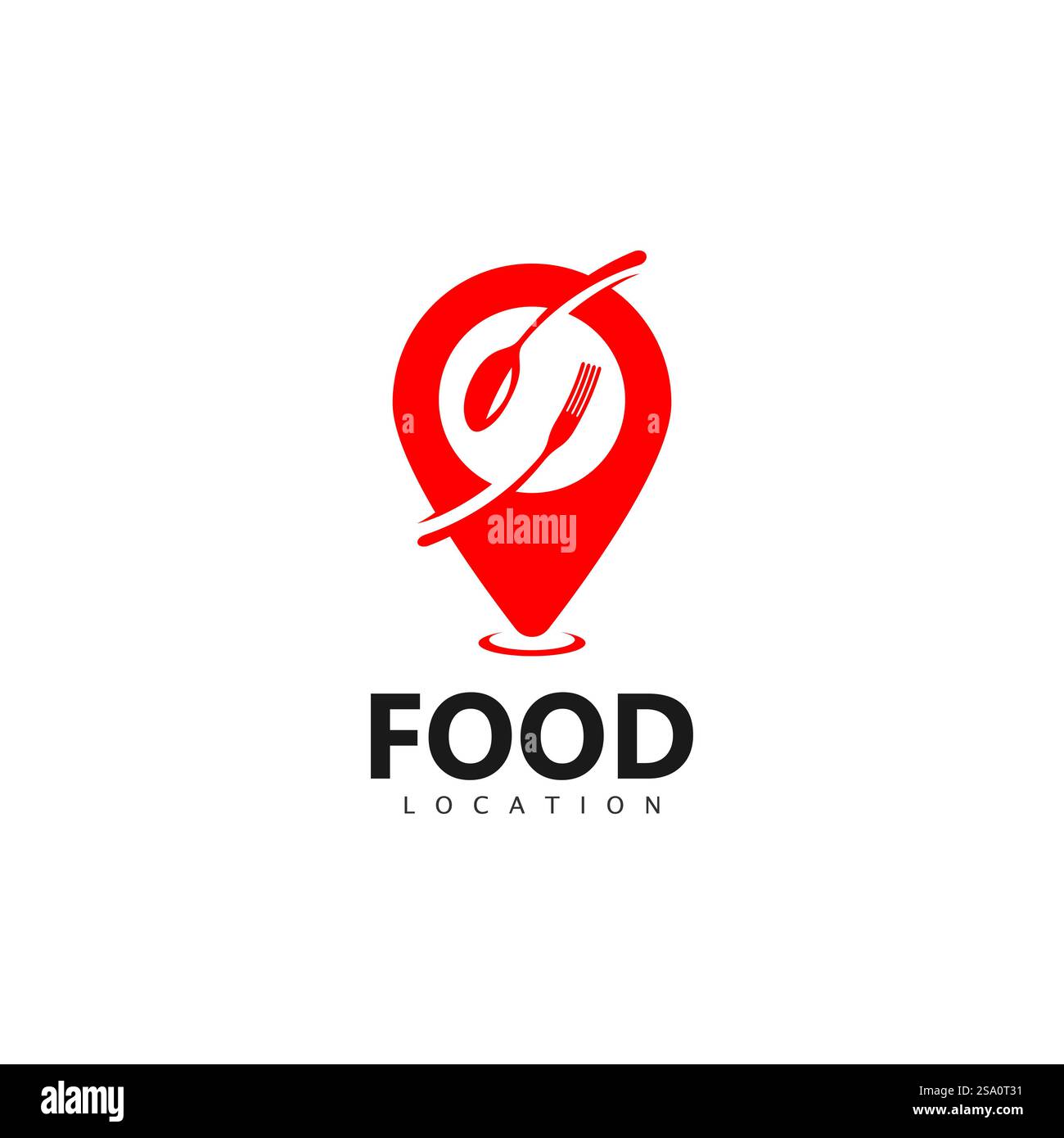 Modello di progettazione del logo Food Location Illustrazione Vettoriale
