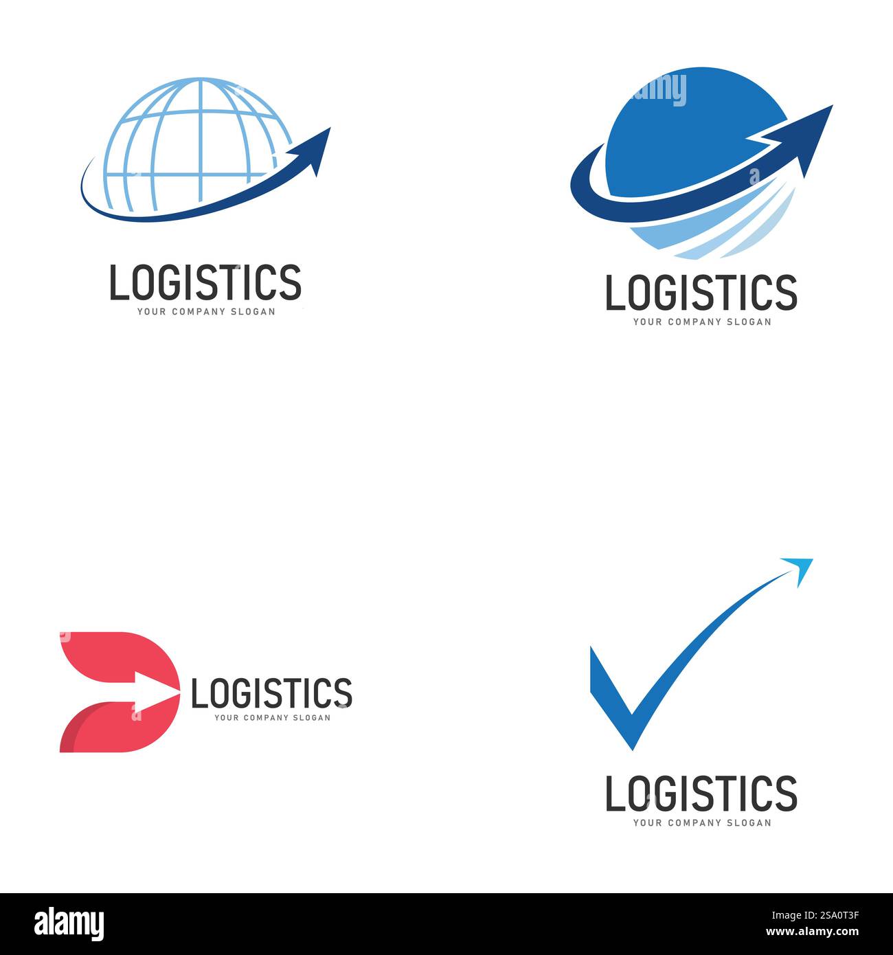 logo logistico di trasporto della freccia espressa che si sposta in avanti per la consegna tramite corriere o per il servizio di spedizione postale. modello di icone isolato dal vettore per la progettazione di aziende di trasporti e logistica postale Illustrazione Vettoriale