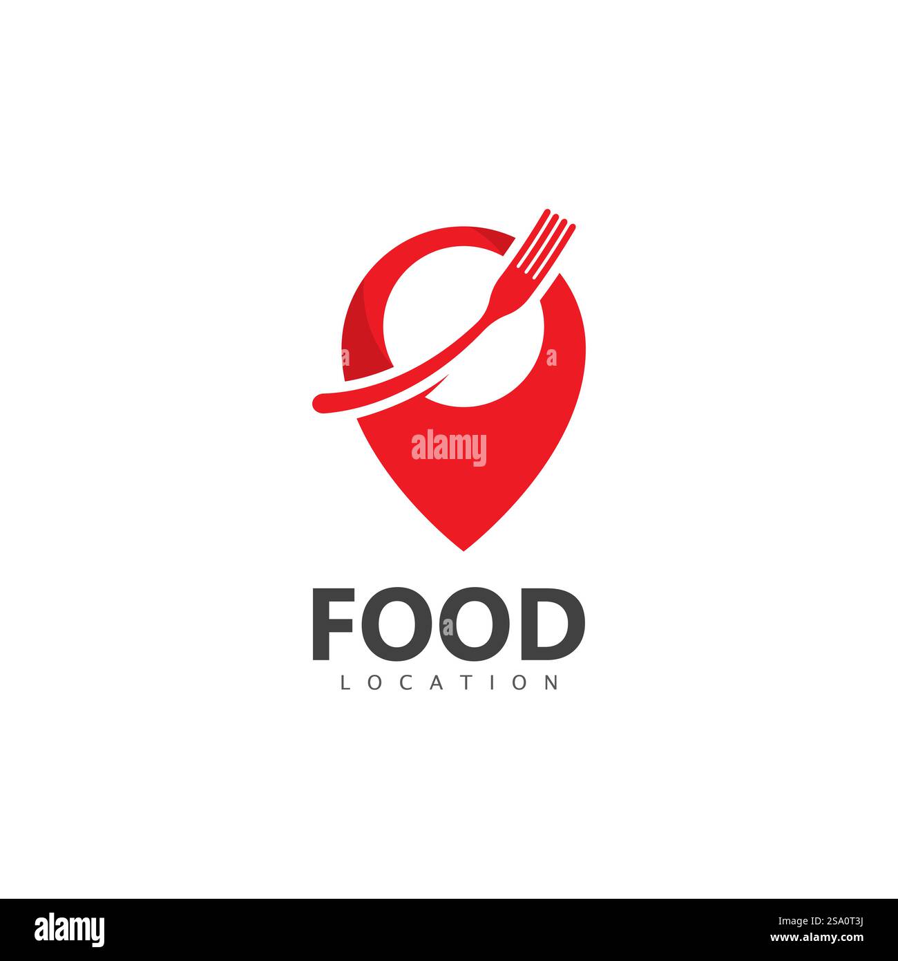 Modello di progettazione del logo Food Location Illustrazione Vettoriale