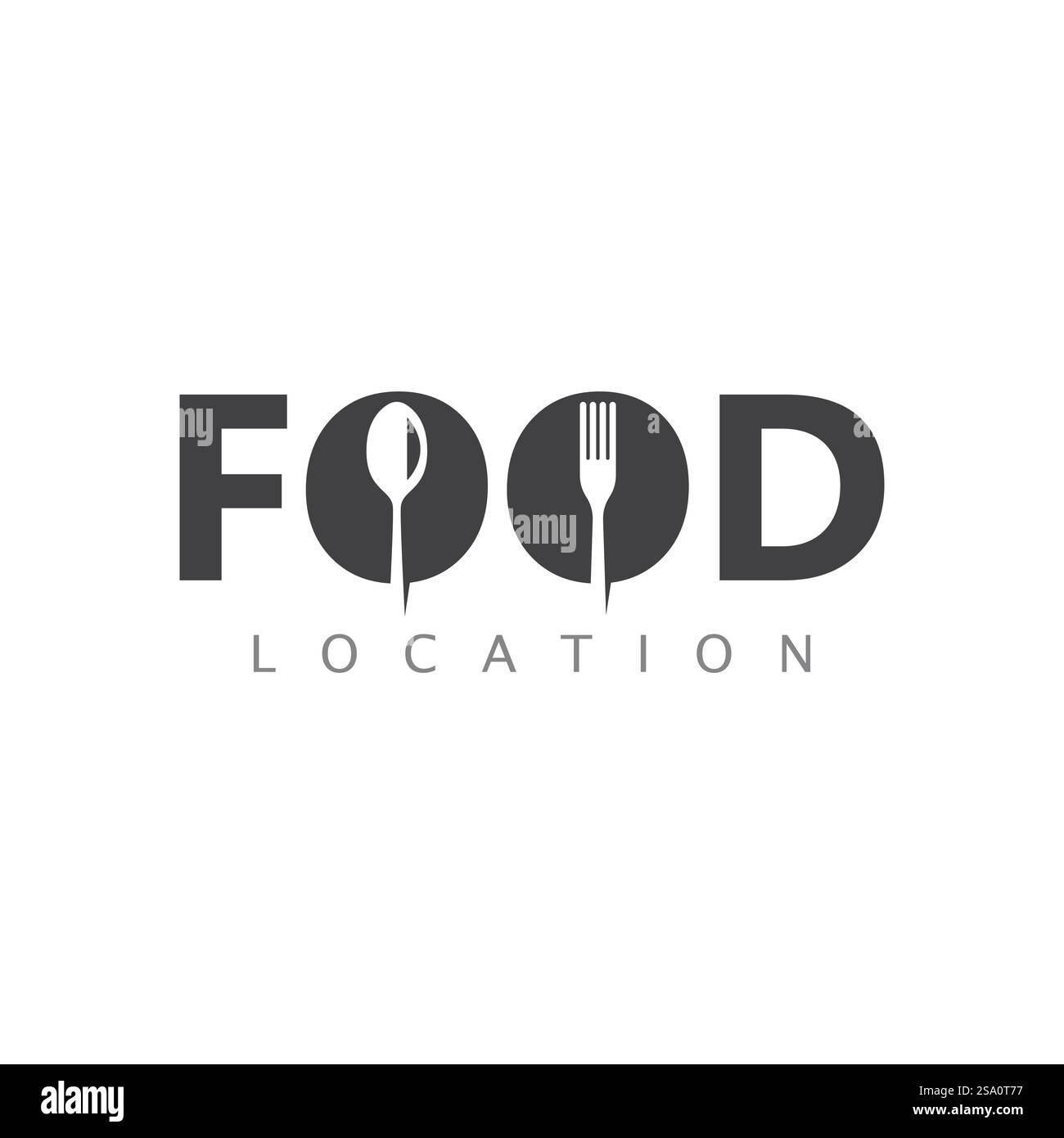 Modello di progettazione del logo Food Location Illustrazione Vettoriale