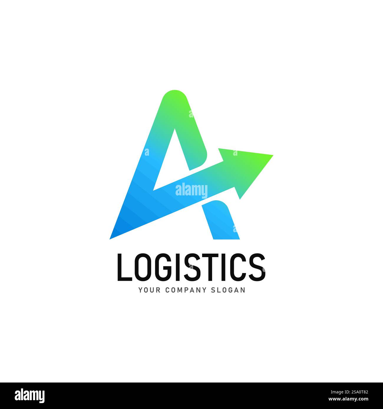 logo logistico di trasporto della freccia espressa che si sposta in avanti per la consegna tramite corriere o per il servizio di spedizione postale. modello di icone isolato dal vettore per la progettazione di aziende di trasporti e logistica postale Illustrazione Vettoriale