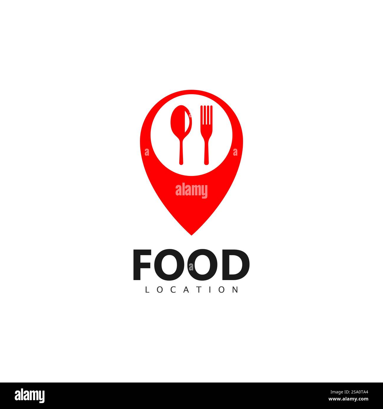 Modello di progettazione del logo Food Location Illustrazione Vettoriale
