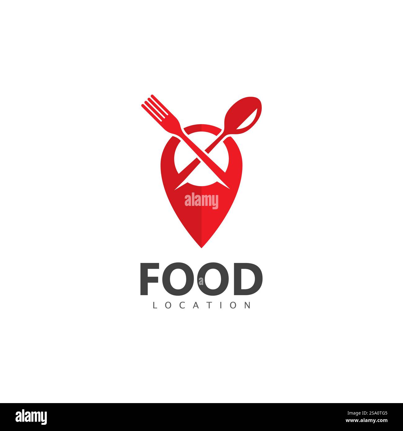 Modello di progettazione del logo Food Location Illustrazione Vettoriale
