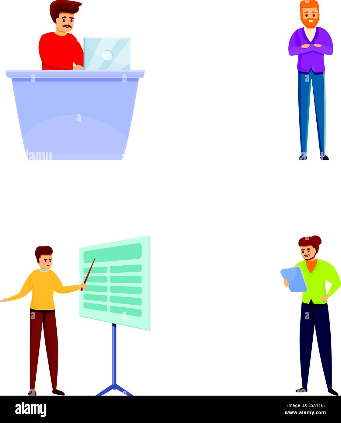 Le icone dello spazio di coworking impostano il vettore dei cartoni animati. Spazio di lavoro per lavoratori autonomi. Spazio di lavoro, lavoro remoto. Le icone dello spazio di coworking impostano il vettore dei cartoni animati. Spazio di lavoro per lavoratori autonomi Illustrazione Vettoriale