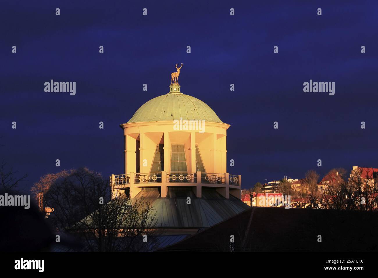 Kunstgebaeude Stuttgart, Wuerttembergischer Kunstverein, serata invernale, Stoccarda, Baden-Wuerttemberg, Germania, Europa Foto Stock