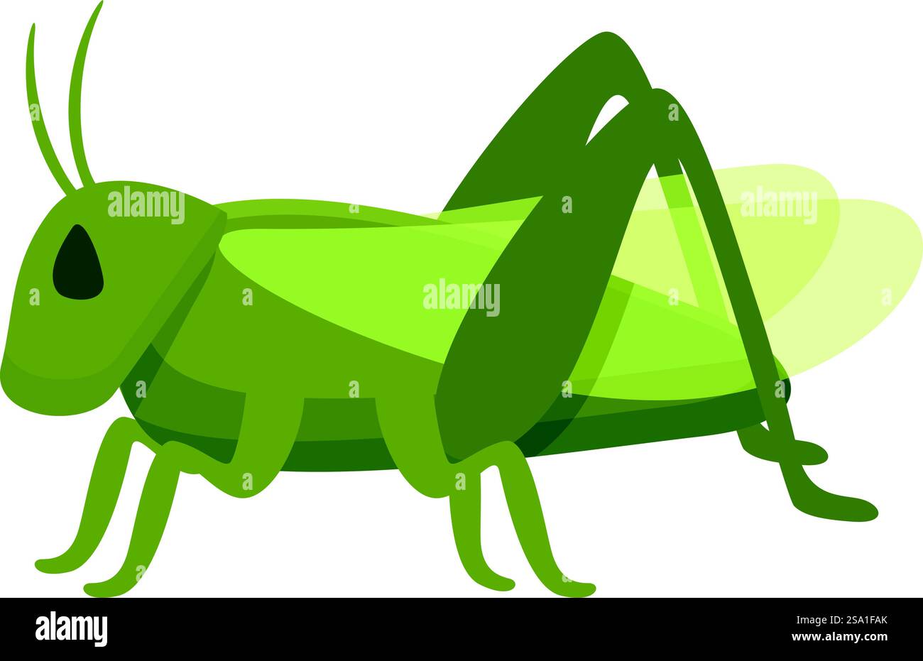 Icona di Smile Grasshopper vettore cartoni animati. Creatura. Natura di cricket. Icona di Smile Grasshopper vettore cartoni animati. Creatura Illustrazione Vettoriale