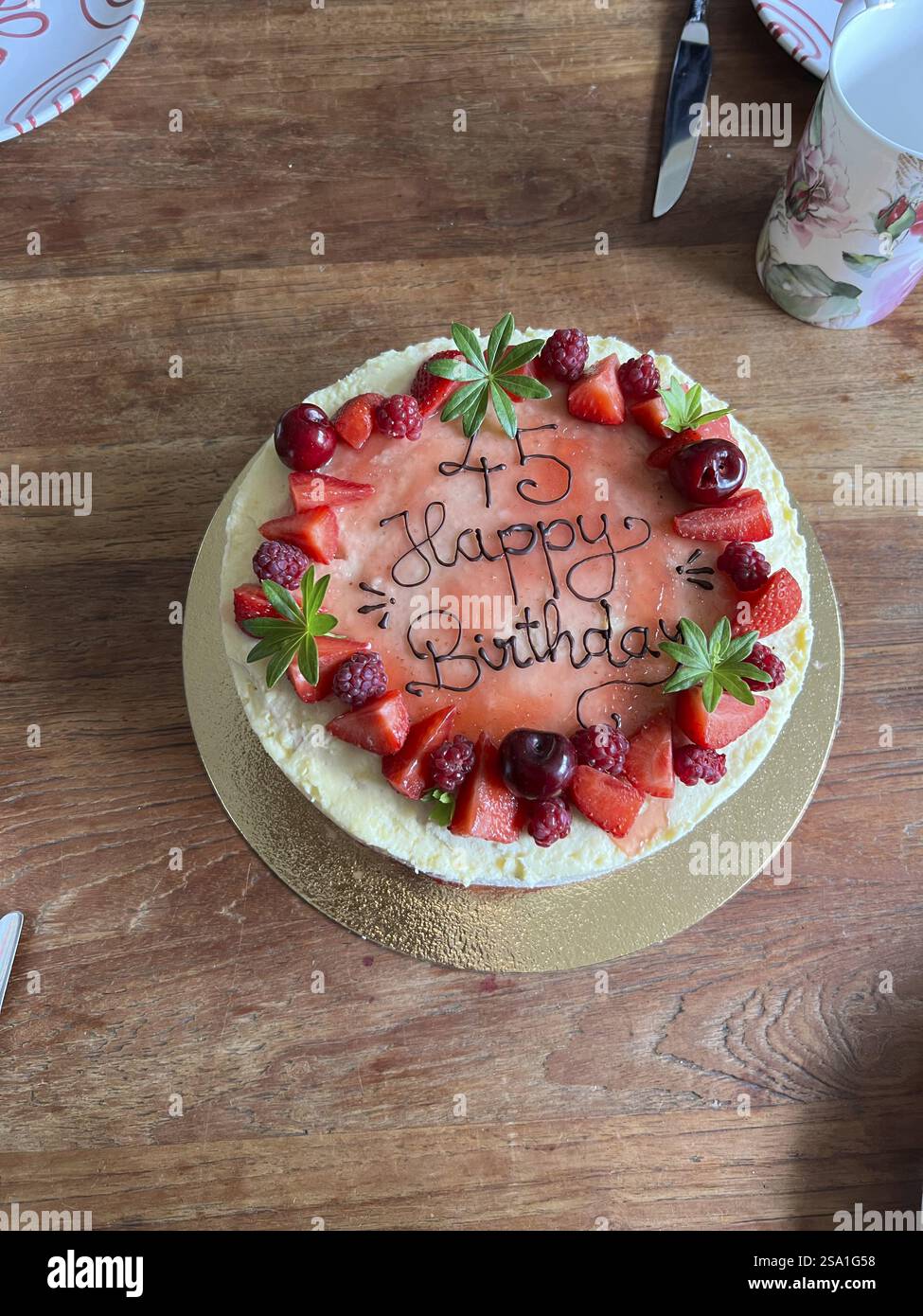 Torta alla fragola alla vaniglia, Vienna, Austria, Europa Foto Stock