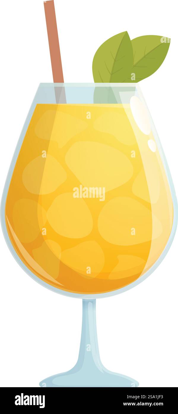 Icona del cocktail di ghiaccio al limone vettore dei cartoni animati. Cibo e bevande ghiacciate. Alcool di frutti di bosco. Icona del cocktail di ghiaccio al limone vettore dei cartoni animati. Cibo e bevande ghiacciate Illustrazione Vettoriale