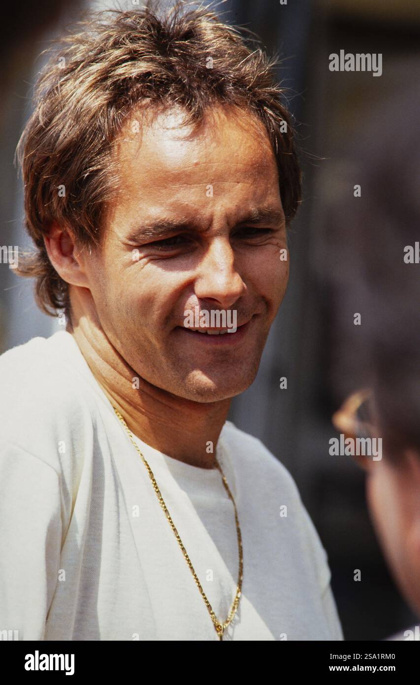 Pilota Gerhard Berger, Formula 1, Scuderia Ferrari, Gran Premio di Germania all'Hockenheimring il 29 luglio 1990, Germania, Europa Foto Stock