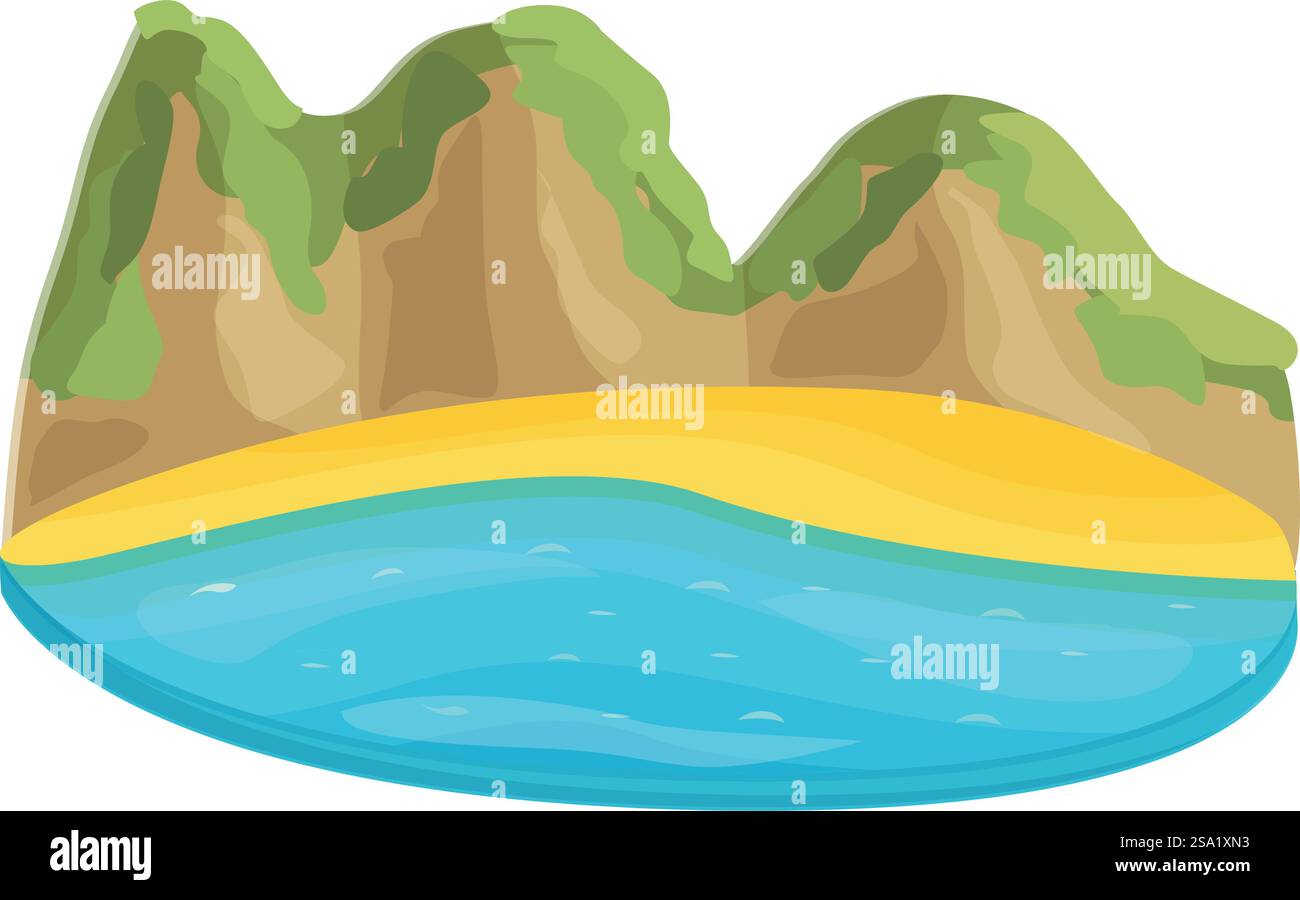 Isola di Bali, lago icona cartoon vettore. Festeggiamenti per le vacanze in città. Nuova religione. Isola di Bali, lago icona cartoon vettore. Festeggiamenti per le vacanze in città Illustrazione Vettoriale