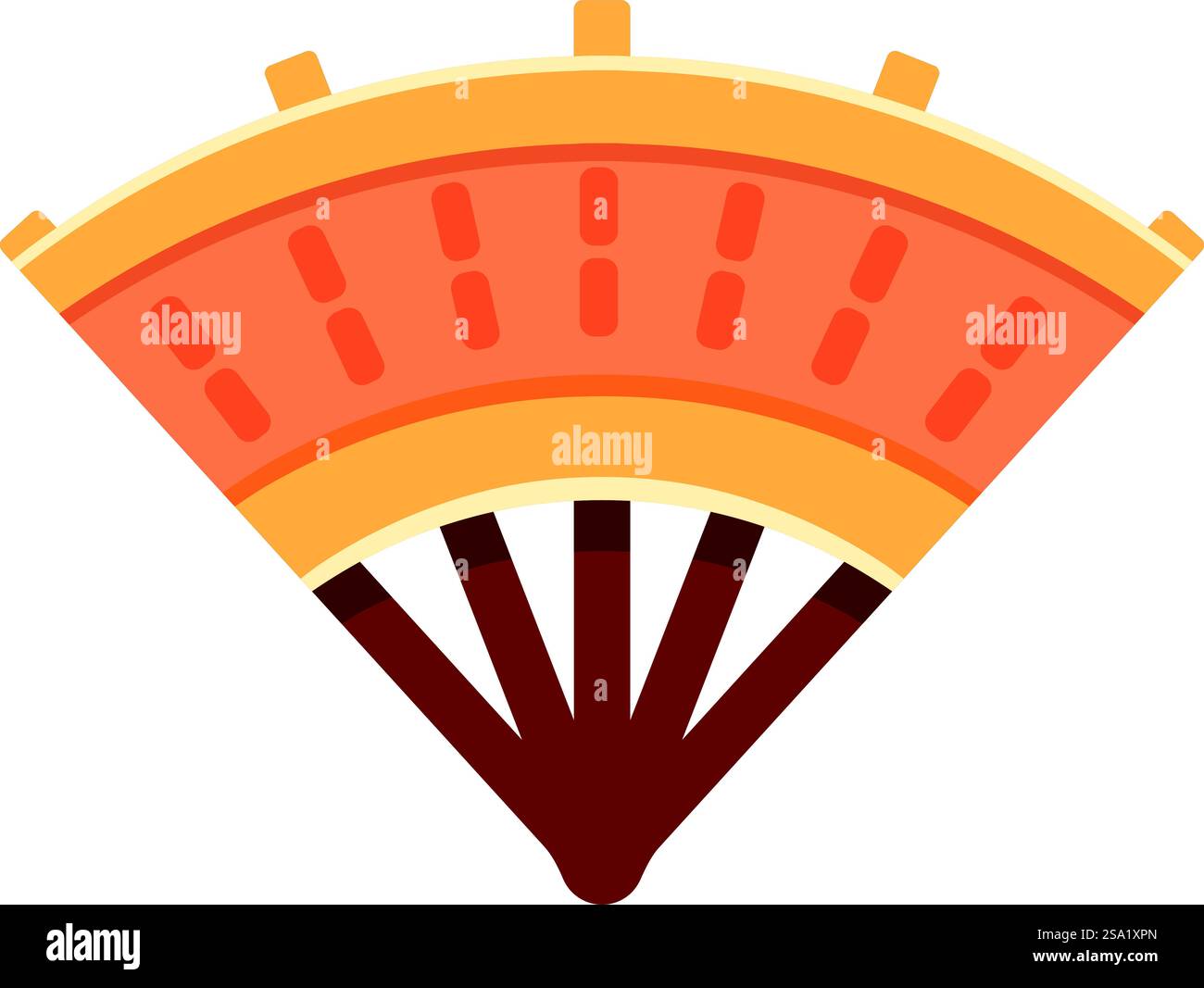 Gestire il vettore dei cartoni animati dell'icona della ventola. Cultura asiatica di Bali. Viaggio etnico tradizionale. Gestire il vettore dei cartoni animati dell'icona della ventola. Cultura asiatica di Bali Illustrazione Vettoriale