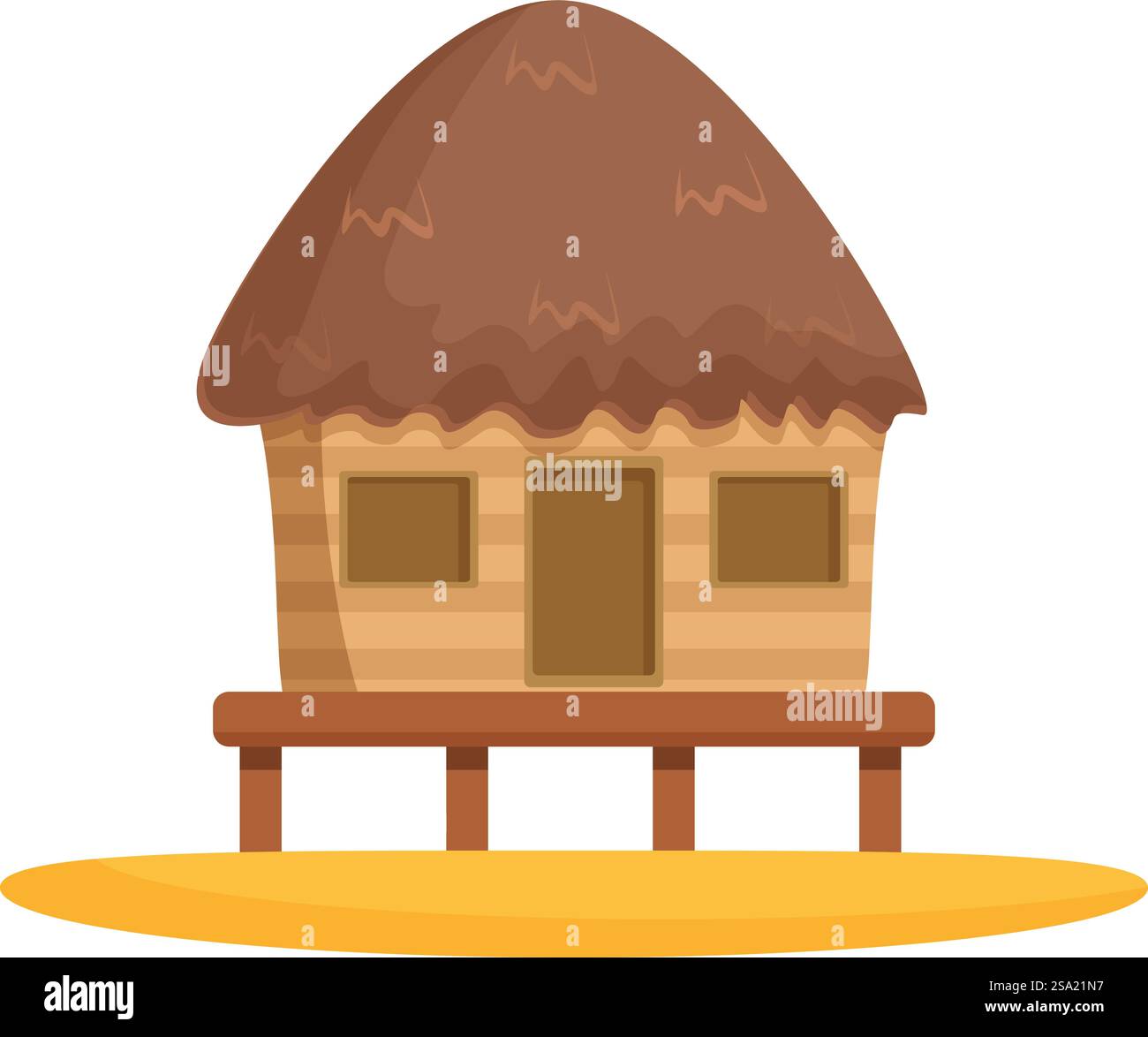 Casa di viaggio sulla spiaggia icona vettore cartoni animati. Isola di Bali. Viaggio architettonico. Casa di viaggio sulla spiaggia icona vettore cartoni animati. Isola di Bali Illustrazione Vettoriale