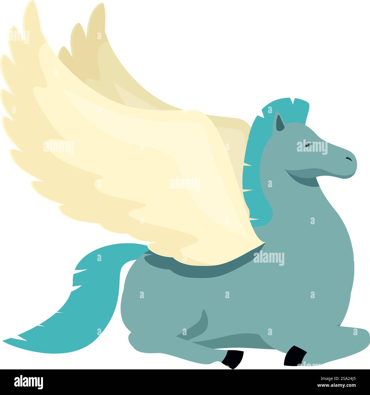 Vettore cartoni animati icona di creature Horse. Animale di Pegasus. Antica creatura greca. Vettore cartoni animati icona di creature Horse. Animale di Pegasus Illustrazione Vettoriale