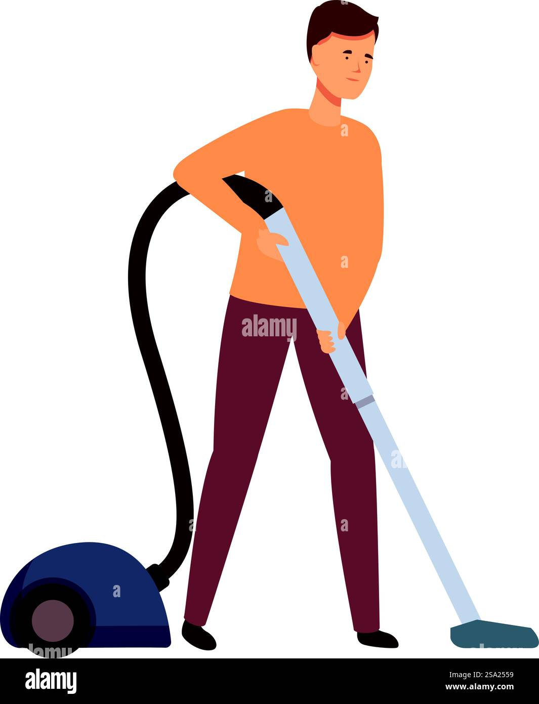 Camera bianca con icona dell'aspirapolvere Cartoon Vector. Routine quotidiana. Lavora a casa. Camera bianca con icona dell'aspirapolvere Cartoon Vector. Routine quotidiana Illustrazione Vettoriale