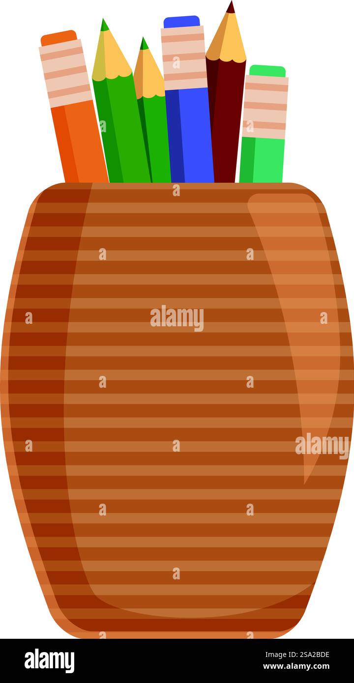 Icona stativo a matita vettore cartoni animati. Design creativo artistico. Disegno di legno. Icona stativo a matita vettore cartoni animati. Design creativo artistico Illustrazione Vettoriale